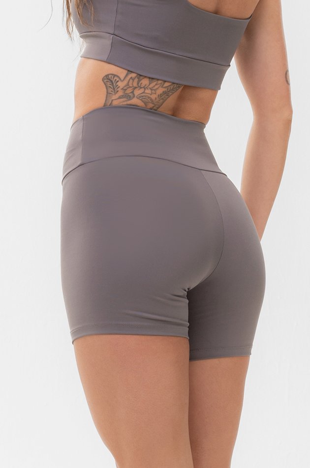 Conjunto Feminino Fitness Básico Shorts e Top - Aço