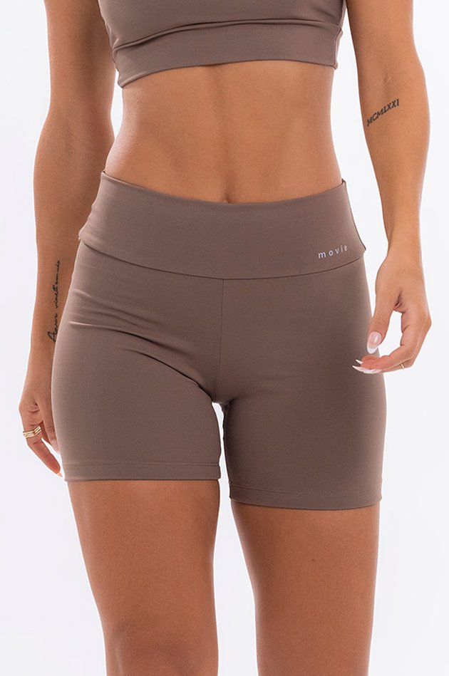 Shorts Fitness Feminino Básico - Coffe