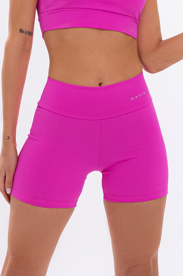 Shorts Fitness Feminino Básico - Pink Fluor