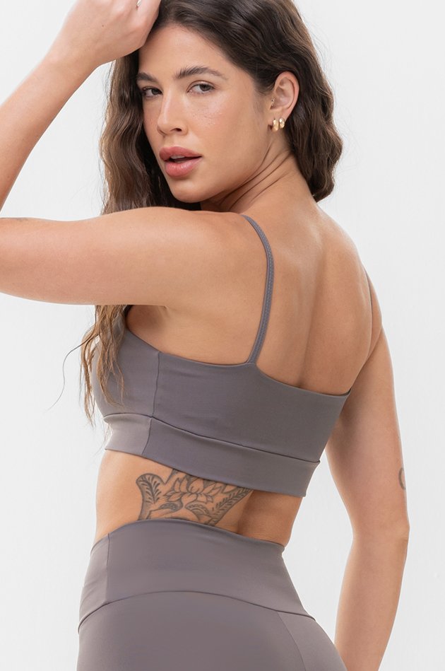 Top Feminino Fitness Básico - Aço