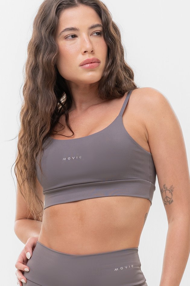 Top Feminino Fitness Básico - Aço