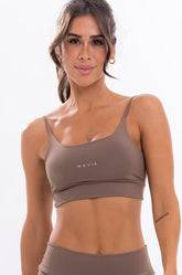 Top Feminino Fitness Básico - Coffe