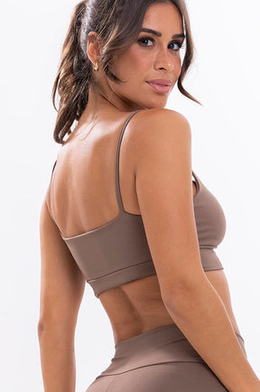 Top Feminino Fitness Básico - Coffe