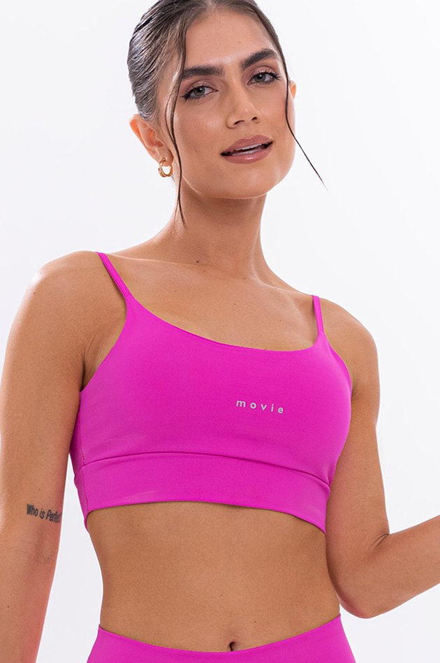 Top Feminino Fitness Básico - Pink Fluor